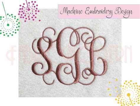 Intertwined Interlocking Vine Monogram Embroidery Font Sema Data Co Op