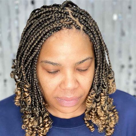 Short Curly Box Braids