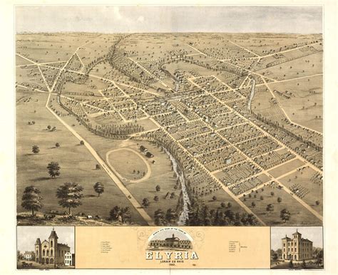 Historic Map - Elyria, OH - 1868 | World Maps Online