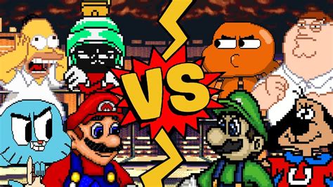 M U G E N Battles Homer Simpson Mario Gumball Marvin Vs Peter Griffin