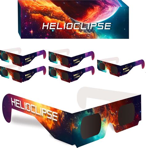 Helioclipse paquete de 6 Gafas para eclipse solar Gafas de visión