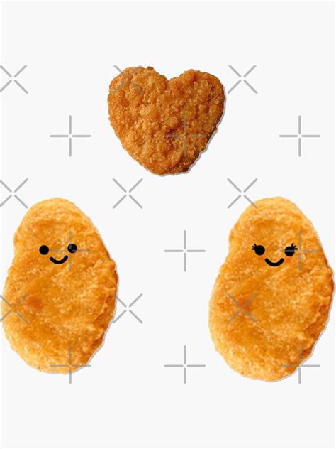 Couple Of Chicken Nuggets With Heart Nugget Sticker Set With Other