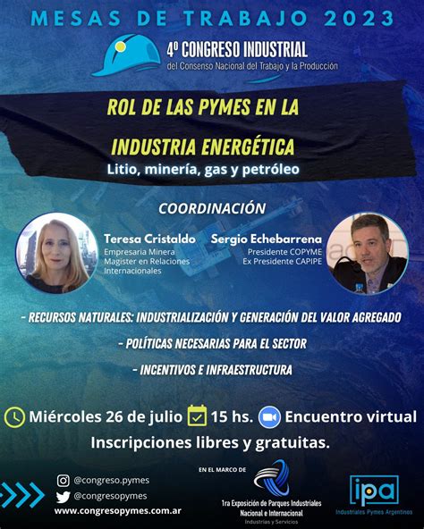 Cuarto Congreso Industrial On Twitter Mesas De Trabajo 2023