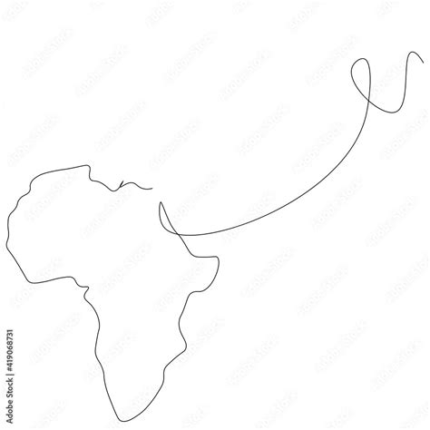 Africa map drawing vector illustration Stock Vector | Adobe Stock