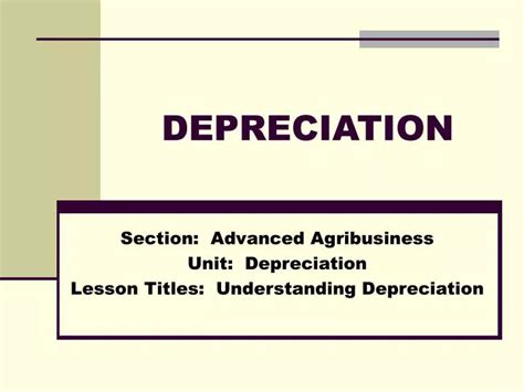 Ppt Depreciation Powerpoint Presentation Free Download Id 5832552