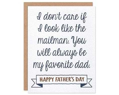 Funny Fathers Day Card Favorite Dad Step Dad Adopted Son Adopted