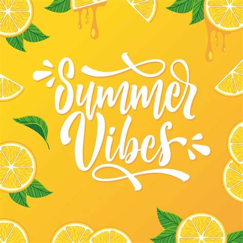 Premium Vector Hand Drawn Summer Vibes Lettering Illustration Background