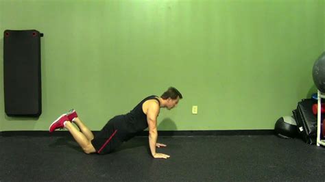 Push Up From Knees Hasfit Push Up Exercise Demonstration Beginner