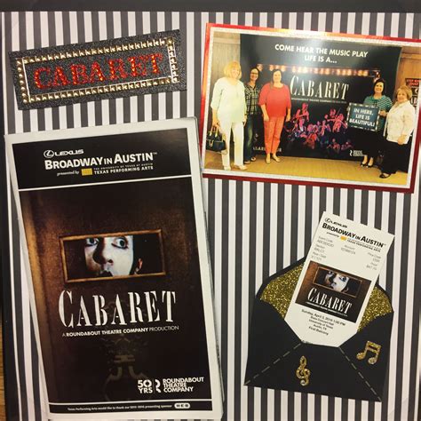 Cabaret Musical Layout Page 1 | School scrapbook, Memory scrapbook ...