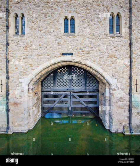 Traitor's Gate is the entrance to the Tower of London from the Thames ...