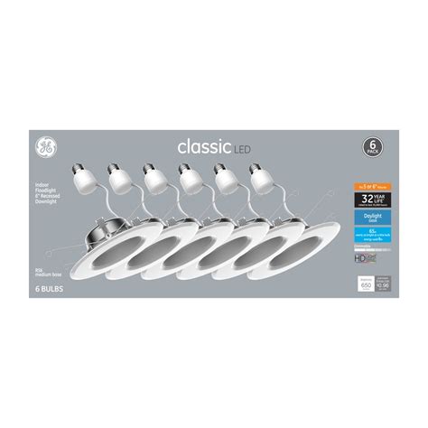 GE 6 Pack Classic 65 Watt Equivalent White Dimmable LED Recessed