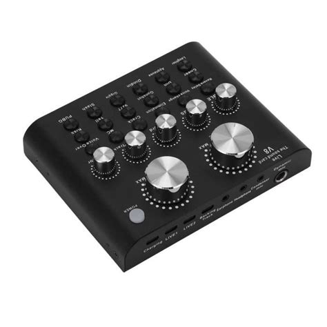 Fdit Mélangeur audio Bluetooth Carte son en direct Table de mixage