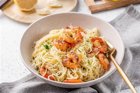 Recipe Capellini Pasta With White Sauce Butter Shrimp