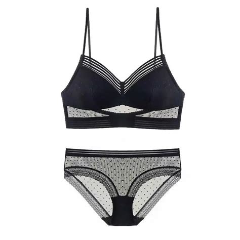 Conjunto De Lingerie De Malha De Renda Sexy Para Roupa Interior