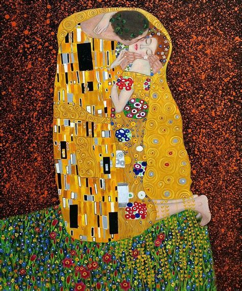 The Kiss (Full View) - Gustav Klimt Oil Painting