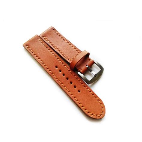 Jual Tali Jam Tangan Kulit Asli Sapi Warna Tan Ukuran 22 Mm Leather