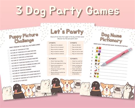 Dog Birthday Party Games Printable Dogs First Birthday Party - Etsy ...