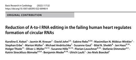 Holger Thiele On Twitter Rt Hannah Billig Rna Editing Is Involved