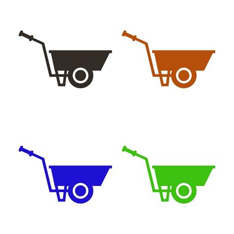 Wheelbarrow Illustrated On A White Background Vector Art At