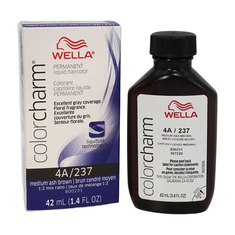 Wella Color Charm Permanent Liquid Haircolor 4a 237 Medium Ash Brown 1 4 Oz Pack Of 2