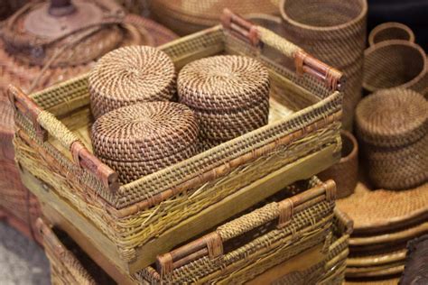 Rattan Or Bamboo Handicraft Hand Made From Natural Straw Traditional