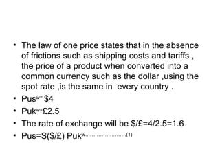 Exchange Rate Theory Ppt