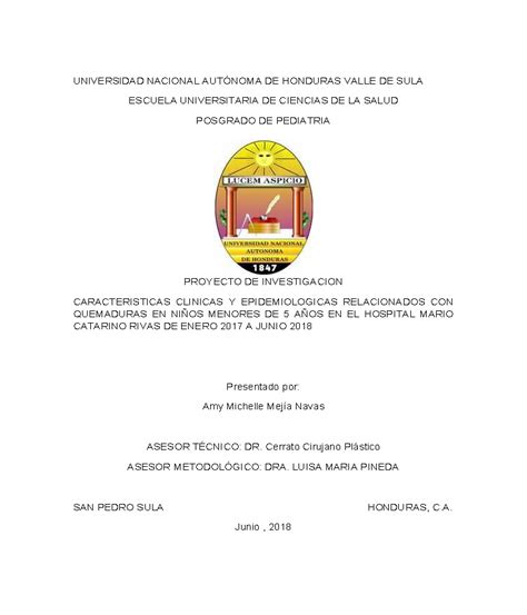 Tmvs Caracteristicas Clinicas Y Epidemiologicas Relacionados Con