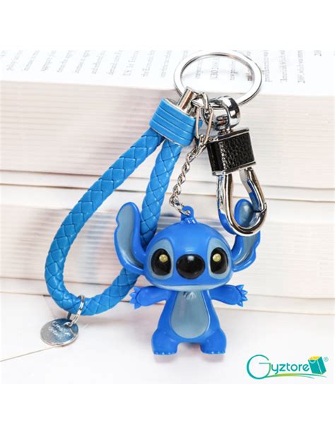 Llavero De Stitch Con Tira De Cuero