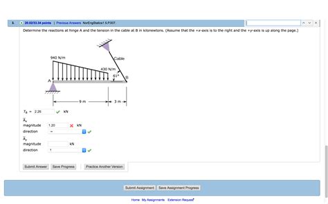 Solved Determine The Reactions At Hinge A And The Tension In Chegg