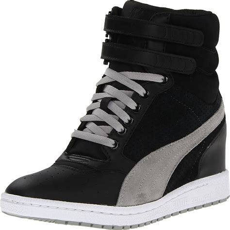 Buy Puma Women S Sky Wedge Fashion Sneaker Black Limestone Gray B