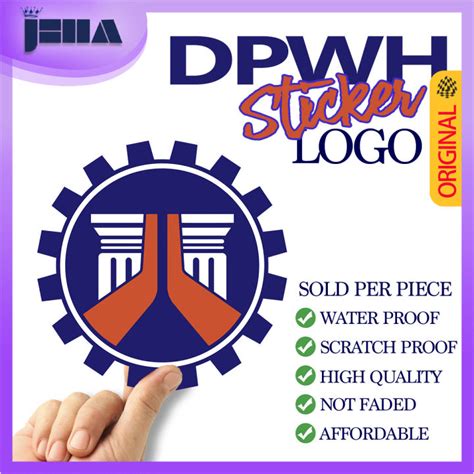 Vinyl Stickers Dpwh Department Of Public Works And Highway Logo Waterproof Stickers Jeha