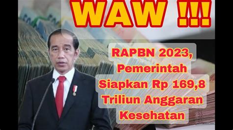 Rapbn Pemerintah Siapkan Rp Triliun Anggaran Kesehatan