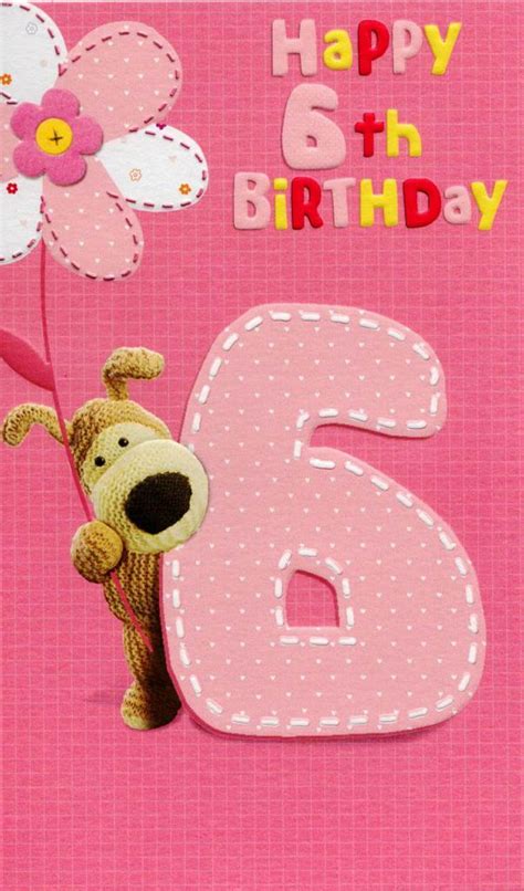 Boofle Happy 6th Birthday Greeting Card Cards Love Kates