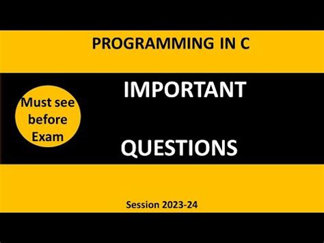 C Programming Important Questions BCA MCA B Tech MDU Important