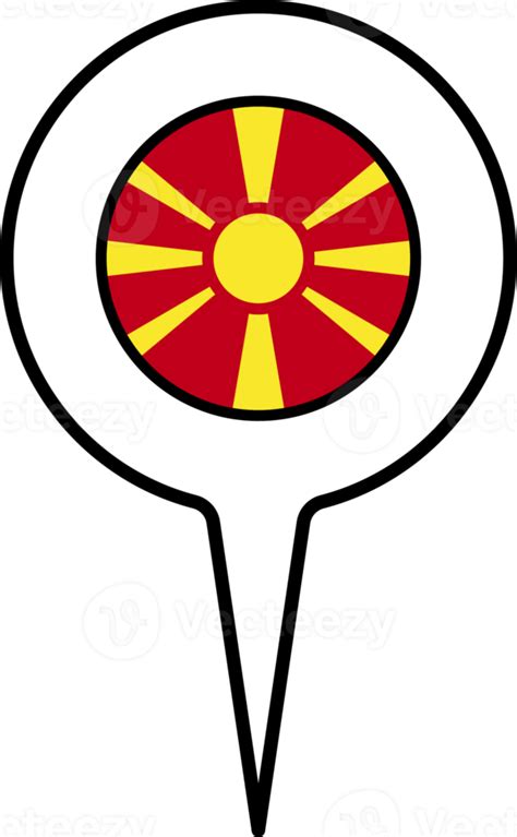 North Macedonia flag Map pointer icon. 22796806 PNG