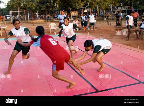 Girls playing kabaddi in nehru stadium near coimbatore,tamil nadu,india ...