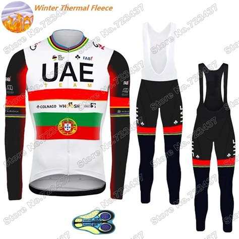 2021 uae equipe de inverno roupas ciclismo masculino campeão do mundo