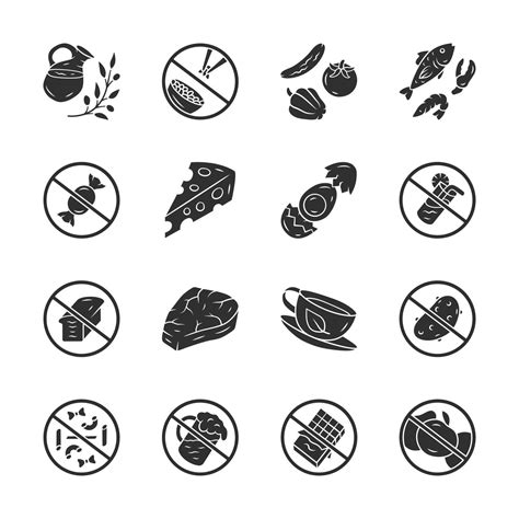 Keto Diet Flat Design Long Shadow Glyph Icons Set Low Carbs And