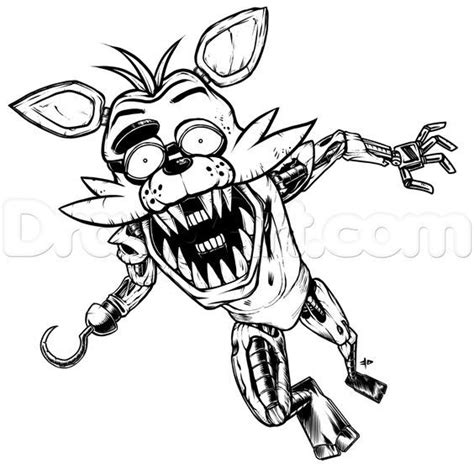 How To Draw Foxy The Fox Five Nights At Freddys Step By Step Video Game Characters Pop