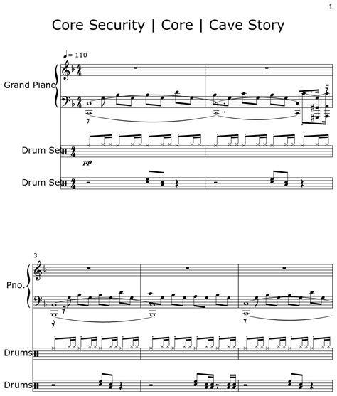 Core Security Core Cave Story Sheet Music For Piano Drum Set