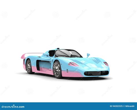 Playful Candy Blue And Pink Concept Supercar Stock Illustration