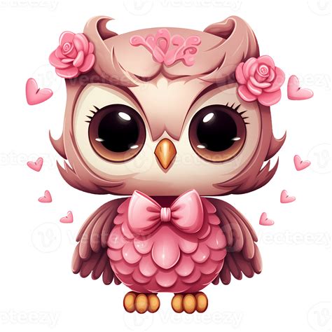 süß Rosa Eule Clip Art Illustration ai generativ generativ 27237793 PNG