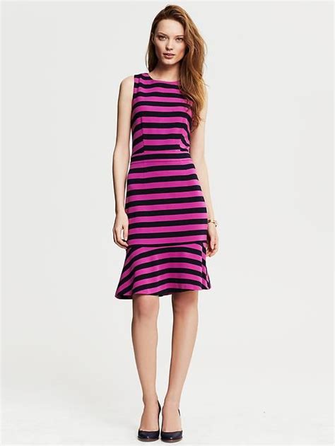 Pink Stripes Summer Fashion Dresses Flounced Dress Dresses