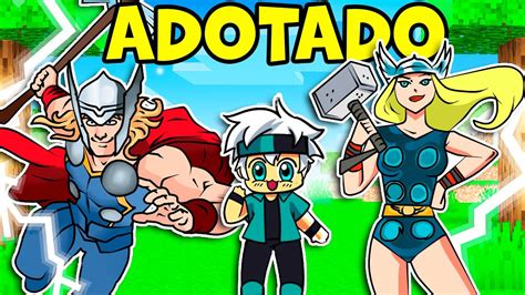 FUI ADOTADO pela FAMÍLIA THOR no Minecraft YouTube