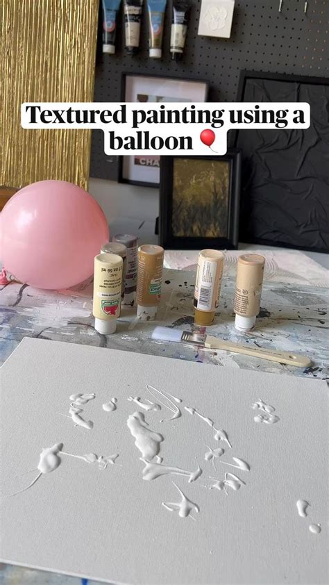 Textured Painting Using A Balloon 🎈 Diy Canvas Wall Art Diy Wall Art Diy Abstract Canvas Art