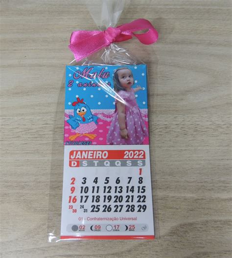 Mini Calendário de Geladeira 2024 Galinha Pintadinha Elo7