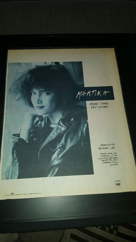 Martika More Than You Know Rare Original Radio Promo Poster Ad Framed Ebay