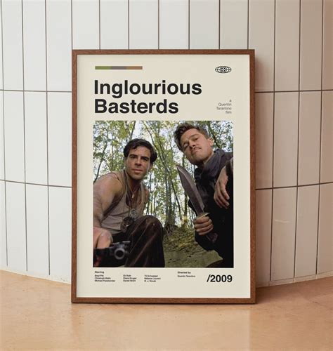 Inglourious Basterds Movie Poster Brad Pitt Quentin Tarantino Vintage ...