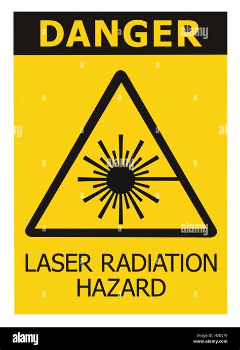 Laser Radiation Hazard Safety Danger Warning Text Sign Sticker Label