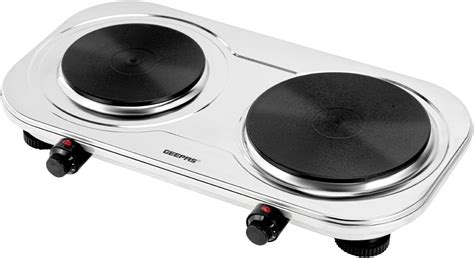 Geepas 2500w Stainless Steel Double Hot Plate Portable Electric Hob